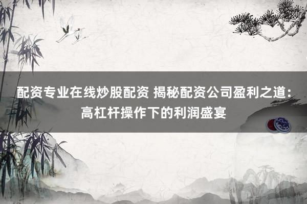 配资专业在线炒股配资 揭秘配资公司盈利之道：高杠杆操作下的利润盛宴