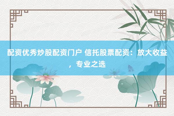 配资优秀炒股配资门户 信托股票配资：放大收益，专业之选