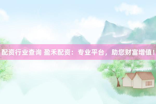配资行业查询 盈禾配资：专业平台，助您财富增值！