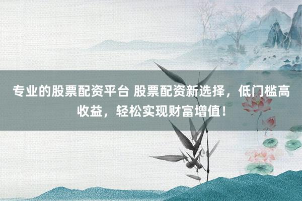 专业的股票配资平台 股票配资新选择，低门槛高收益，轻松实现财富增值！