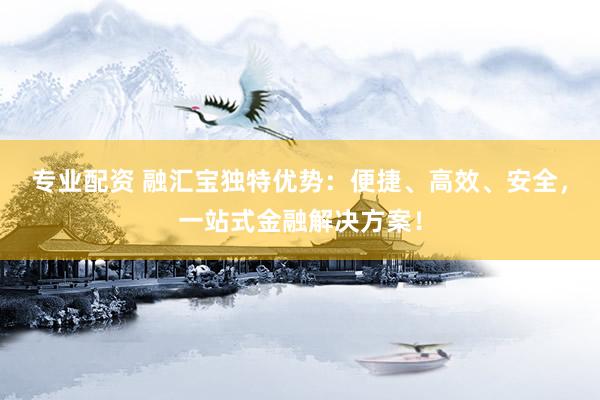 专业配资 融汇宝独特优势：便捷、高效、安全，一站式金融解决方案！