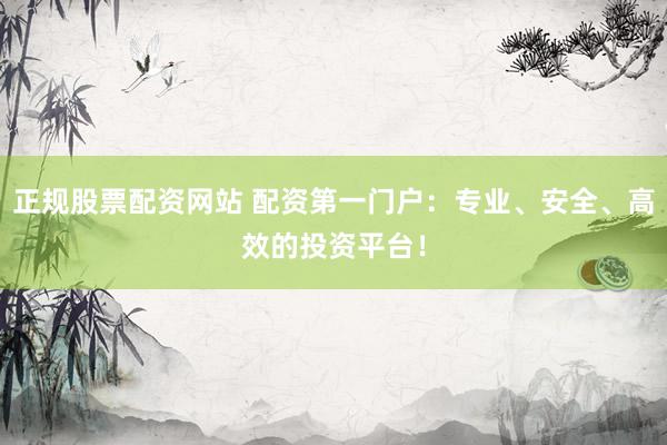 正规股票配资网站 配资第一门户：专业、安全、高效的投资平台！