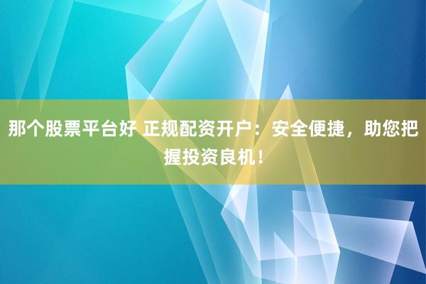 那个股票平台好 正规配资开户：安全便捷，助您把握投资良机！