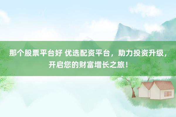 那个股票平台好 优选配资平台，助力投资升级，开启您的财富增长之旅！