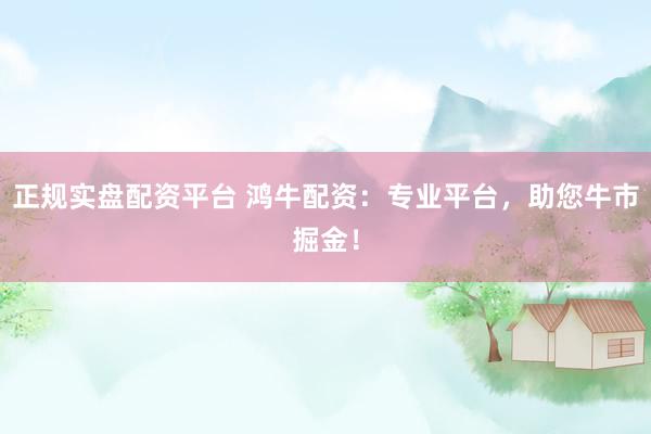 正规实盘配资平台 鸿牛配资：专业平台，助您牛市掘金！