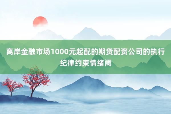 离岸金融市场1000元起配的期货配资公司的执行纪律约束情绪阈