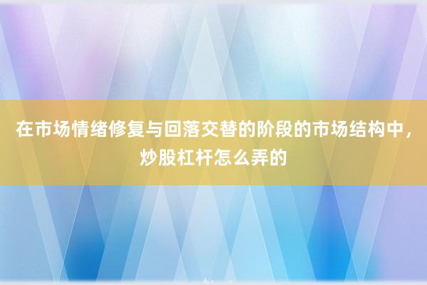 在市场情绪修复与回落交替的阶段的市场结构中，炒股杠杆怎么弄的