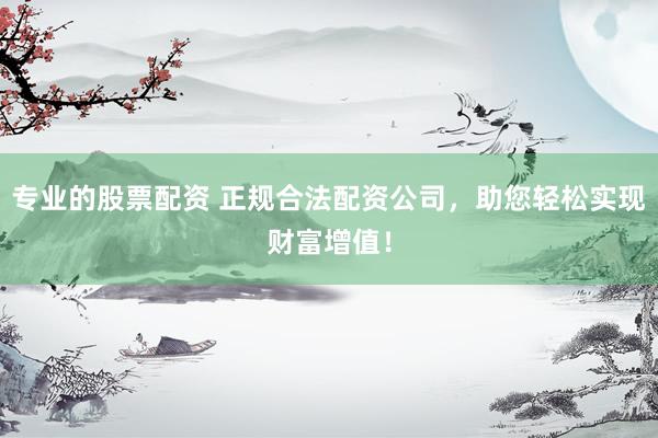 专业的股票配资 正规合法配资公司，助您轻松实现财富增值！