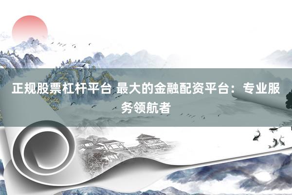 正规股票杠杆平台 最大的金融配资平台：专业服务领航者