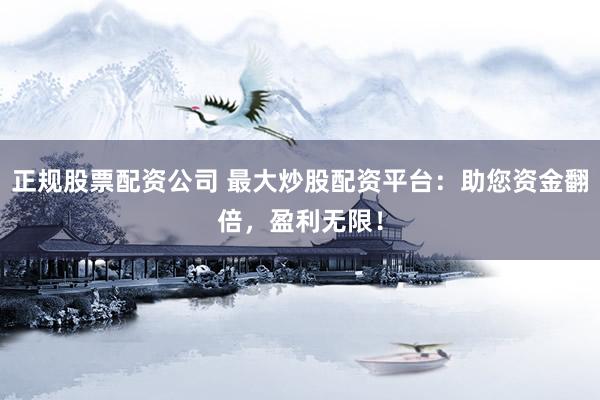 正规股票配资公司 最大炒股配资平台：助您资金翻倍，盈利无限！